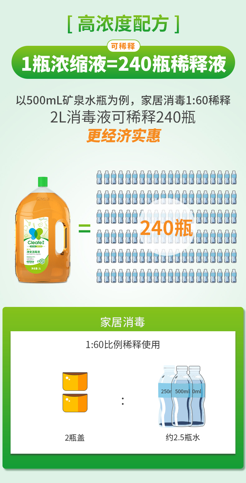 净安  消毒液2L