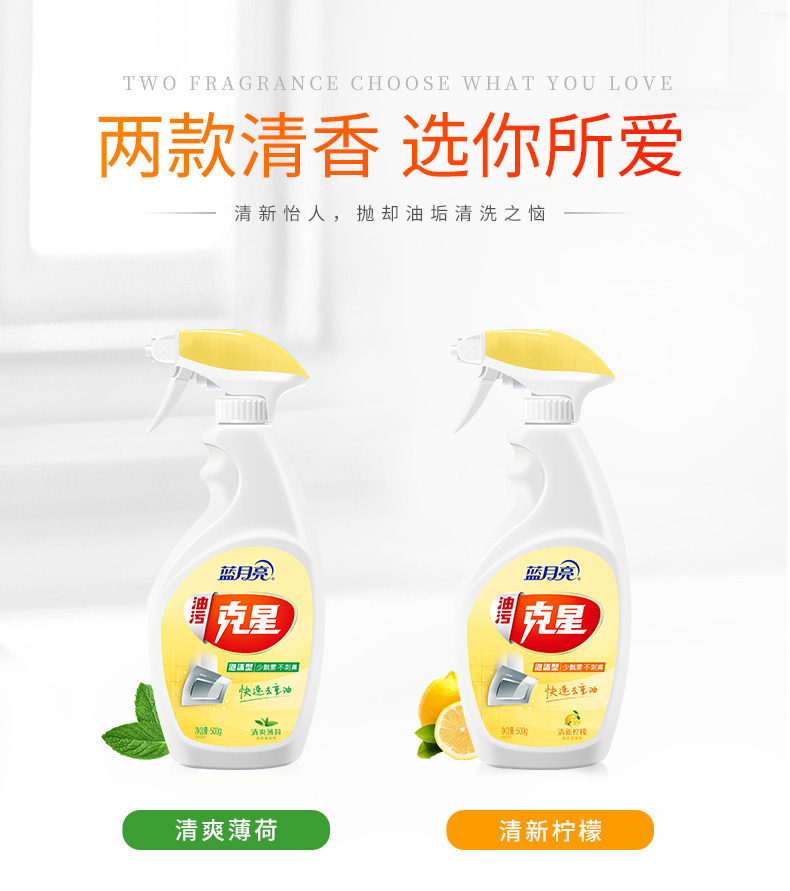 蓝月亮500G柠檬油污克星泡沫（瓶+瓶补）500G*2