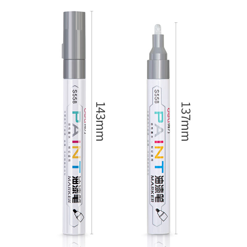 得力 S558 油漆笔 2.0mm 12支/盒 （单位：支） 银色