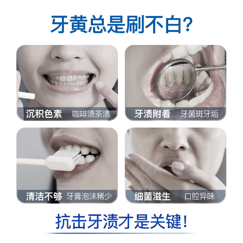 舒客双抗净白牙膏160克竹炭薄荷味