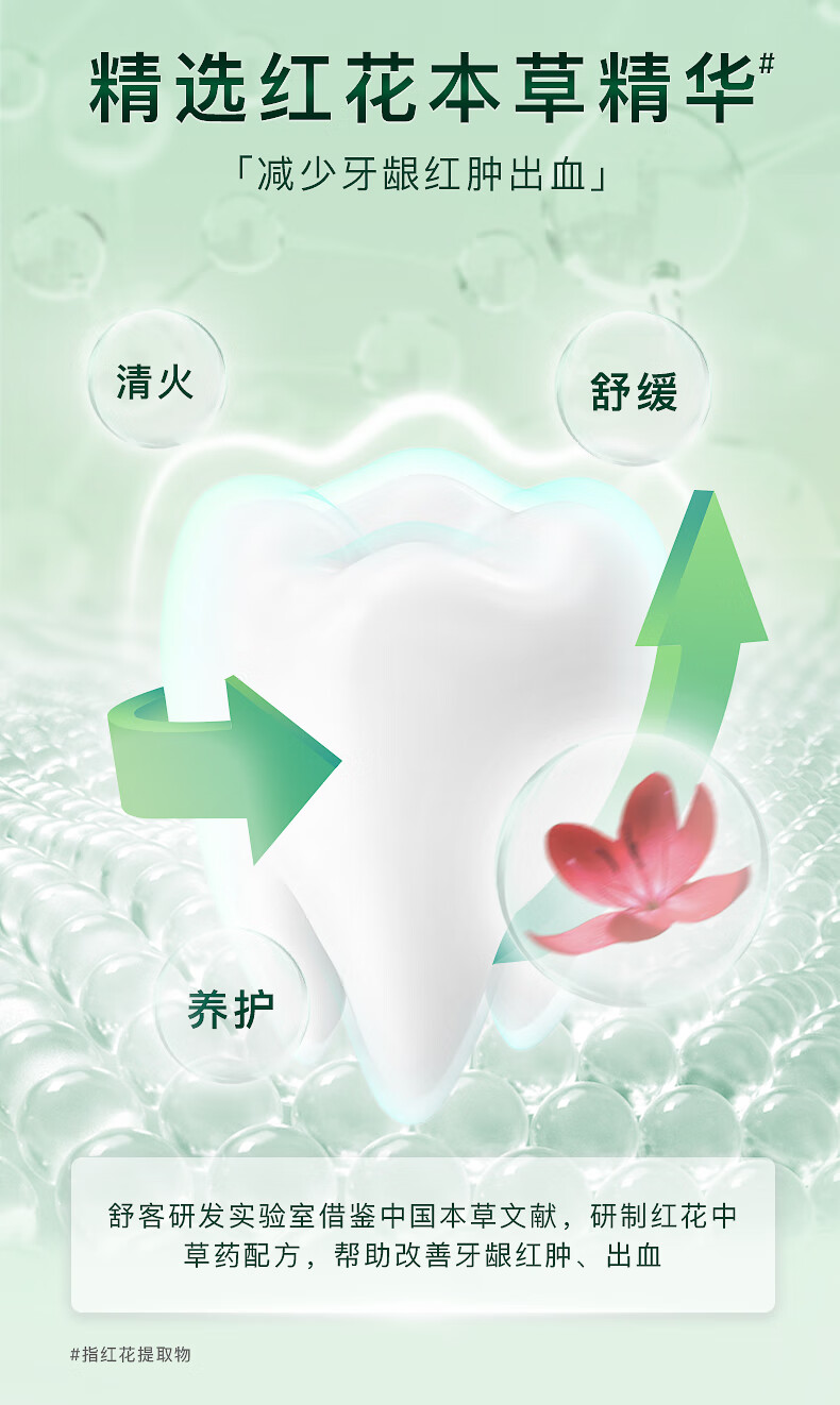 舒客红花清火牙膏120g*4