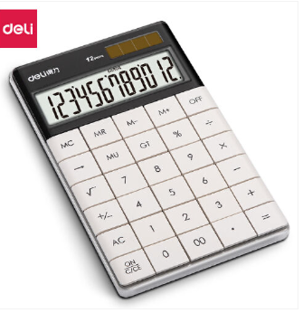 得力1589 12位数桌面计算器 普通计算器（白）