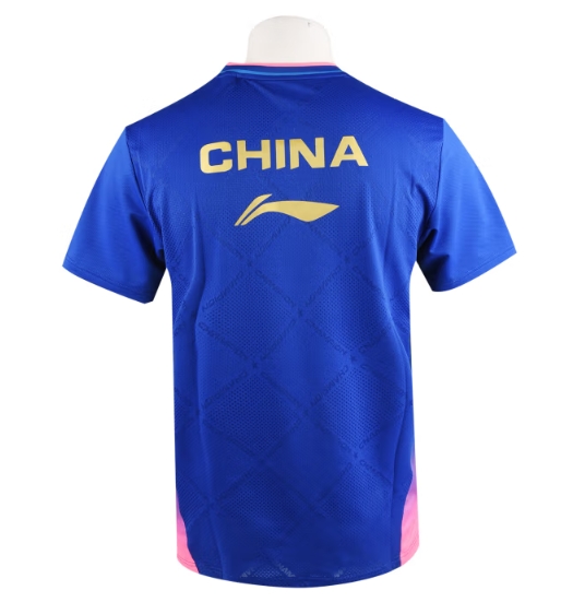 李宁（LI-NING）乒乓球服装男款女款国家队同款短袖运动比赛服037-4 梦幻蓝