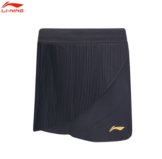 李宁（LI-NING）女子速干凉爽抑菌裙裤ASKU214 黑色-1