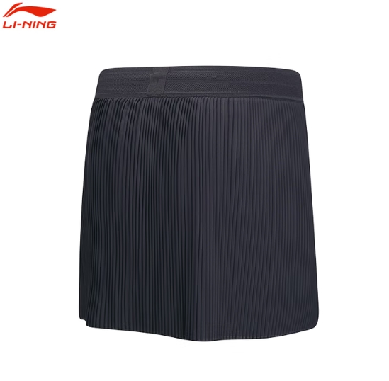 李宁（LI-NING）女子速干凉爽抑菌裙裤ASKU214 黑色-1