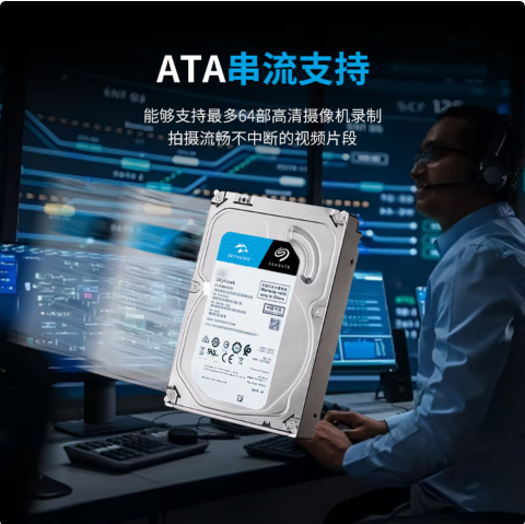希捷（SEAGATE）监控硬盘 8TB 256MB SATA CMR垂直 机械硬盘 视频储存 数据恢复服务 希捷酷鹰 3.5英寸ST8000VX009