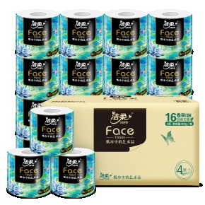 BJ203-16E洁柔卫生纸(Face油画有芯)200g4层(16卷装)(电商专供) 